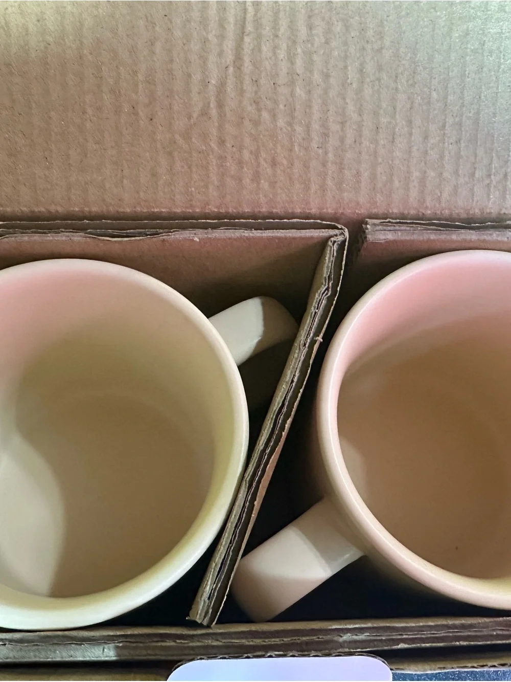 Matte Mugs -tan Set of 2 very nice coffee cups or tea new in the box